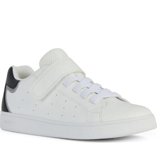 Geox boys white, black eclyper sneakers | Vilbury London