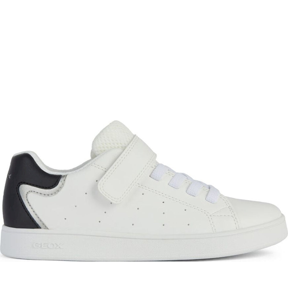 Geox boys white, black eclyper sneakers | Vilbury London