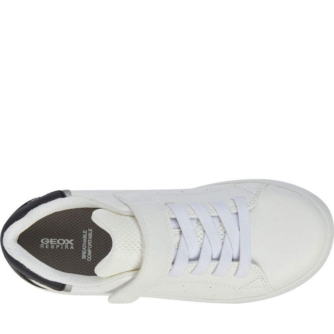 Geox boys white, black eclyper sneakers | Vilbury London