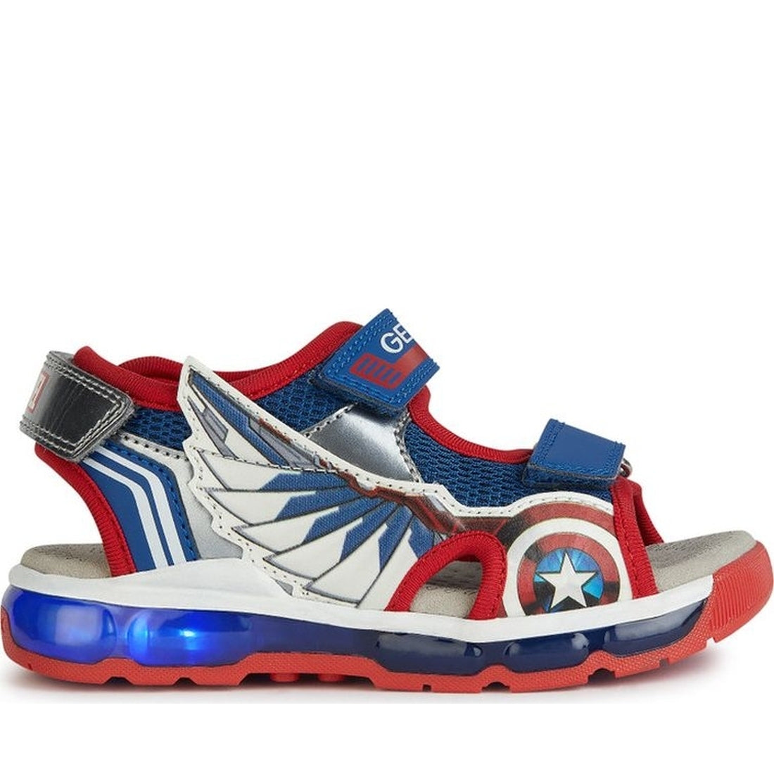 Geox boys blue, red sandal android | Vilbury London