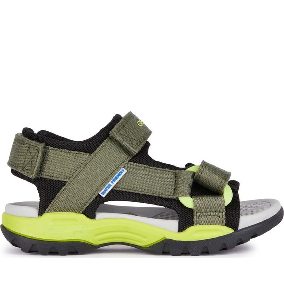 Geox boys military, lime borealis sandals | Vilbury London