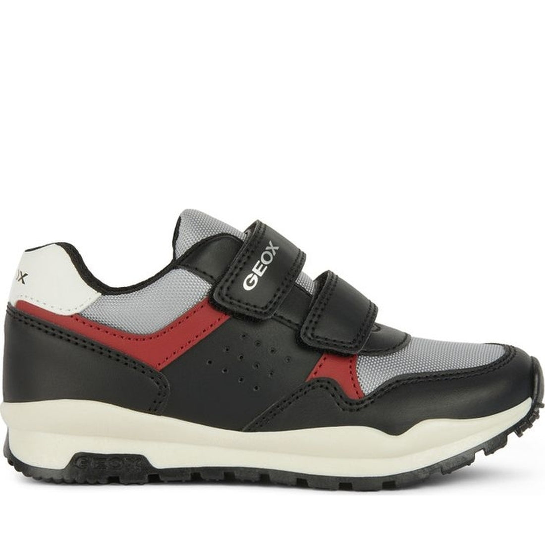 Geox boys black, red pavel sneakers | Vilbury London