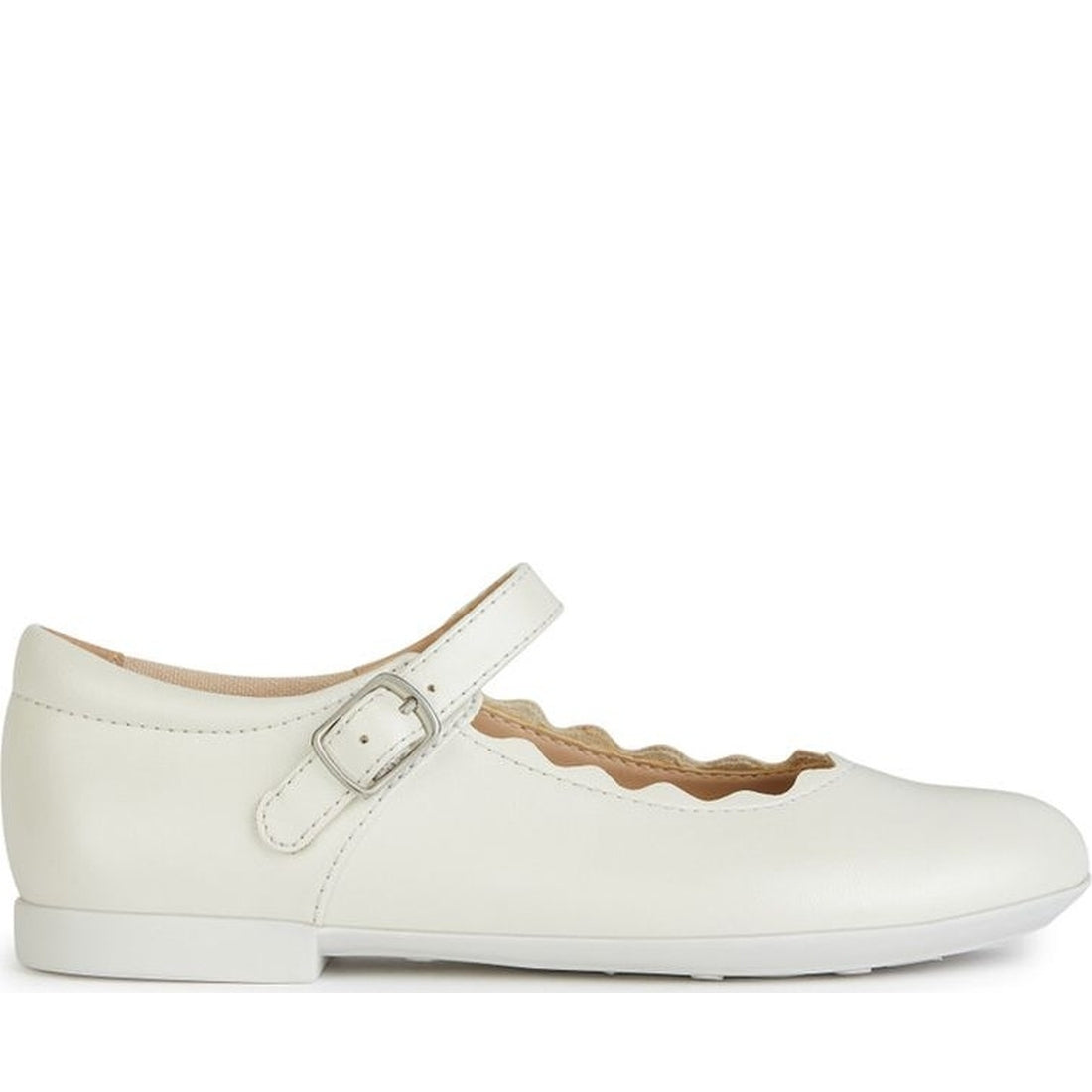 Geox girls white plie' ballerina | Vilbury London