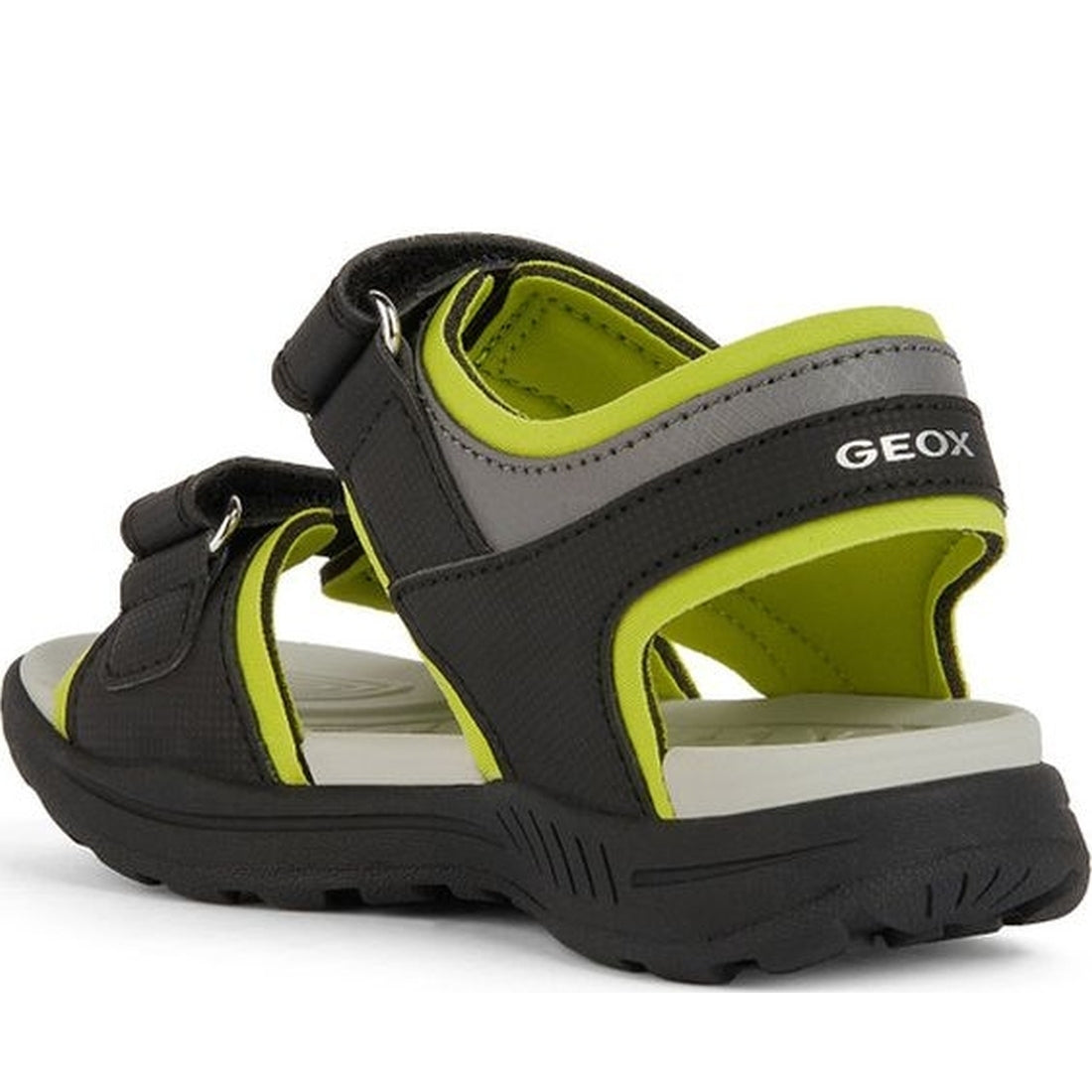 Geox boys black, lime vaniett sandals | Vilbury London