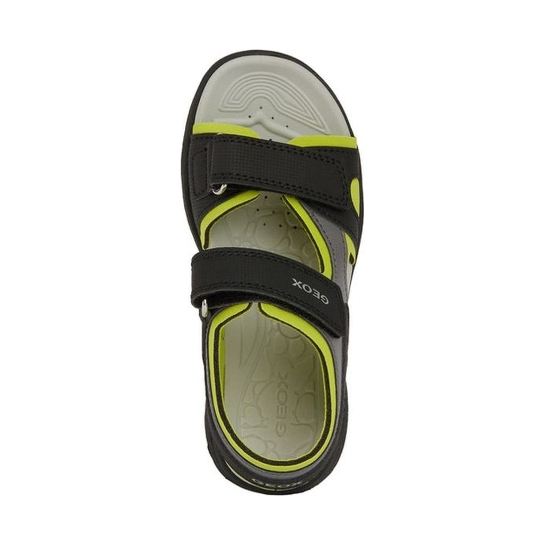 Geox boys black, lime vaniett sandals | Vilbury London