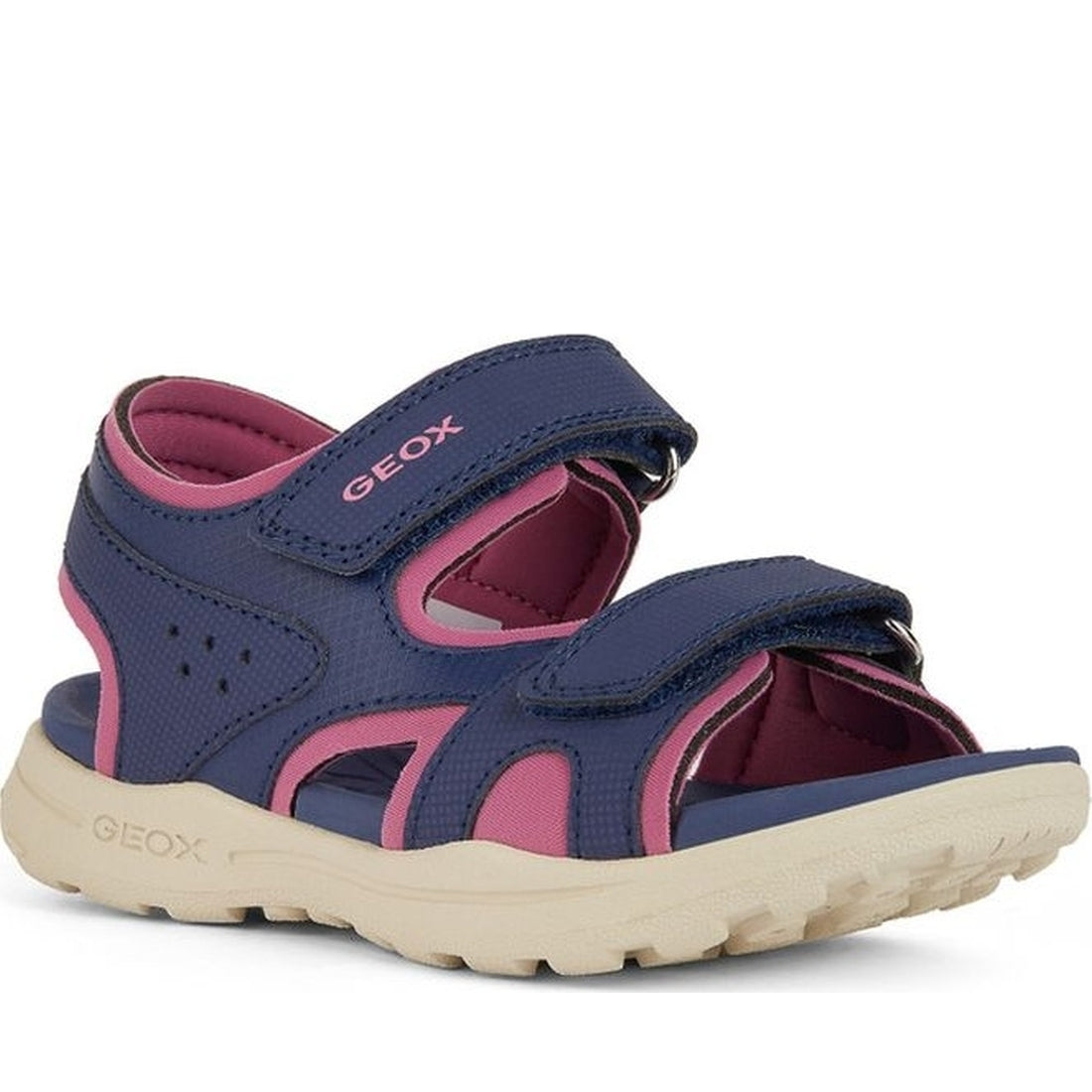 Geox girls navy, fuchsia vaniett sandals | Vilbury London