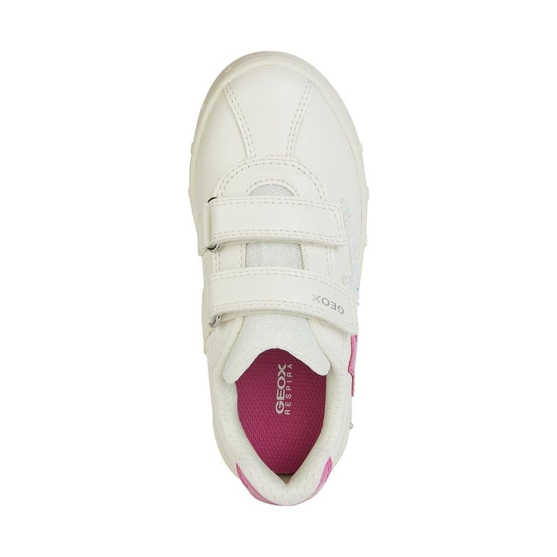 Geox girls white, fuchsia skylin sneakers | Vilbury London