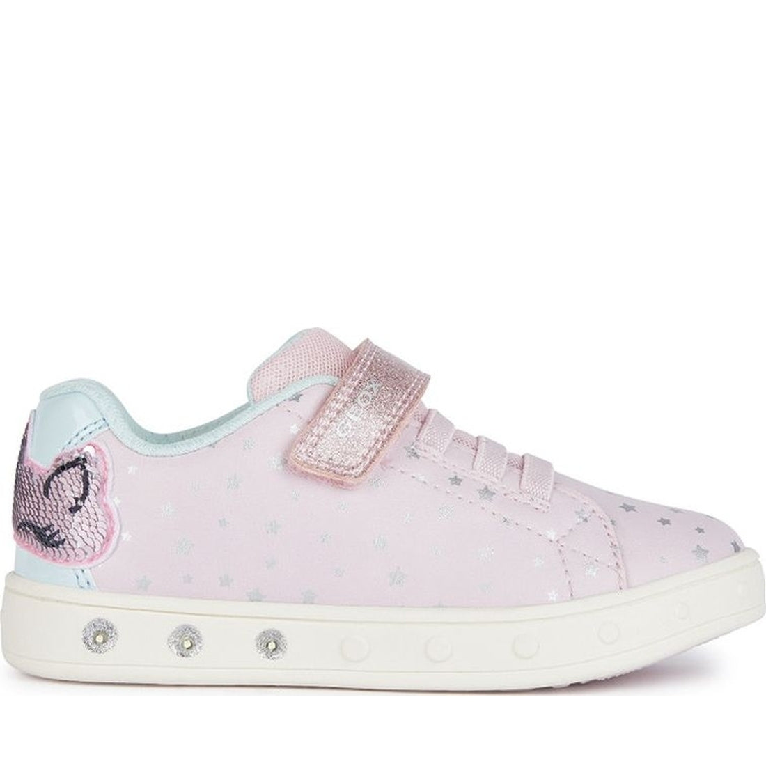 Geox girls pink, aqua skylin sneakers | Vilbury London