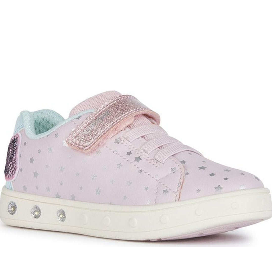 Geox girls pink, aqua skylin sneakers | Vilbury London