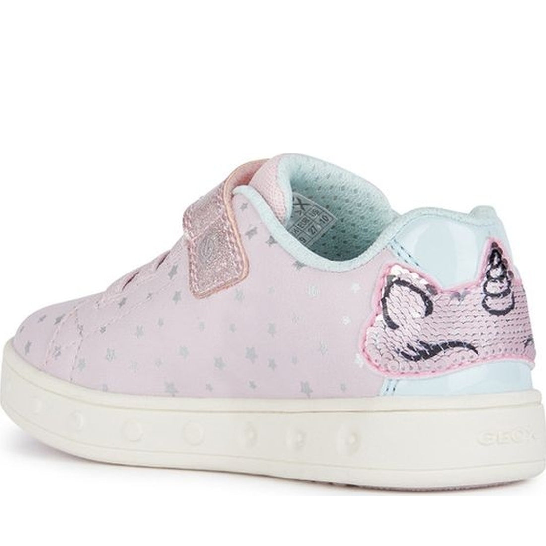 Geox girls pink, aqua skylin sneakers | Vilbury London