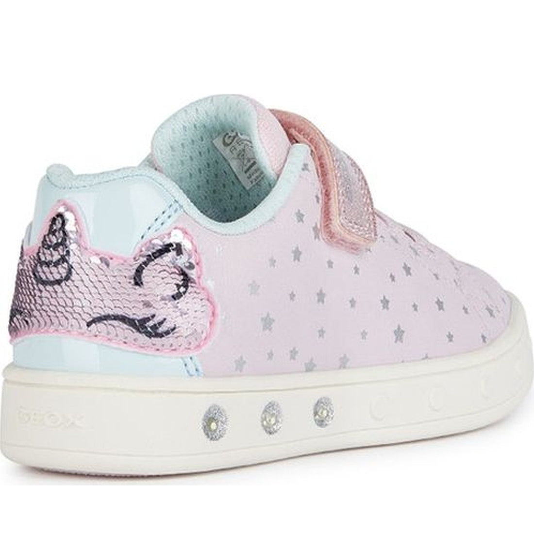 Geox girls pink, aqua skylin sneakers | Vilbury London