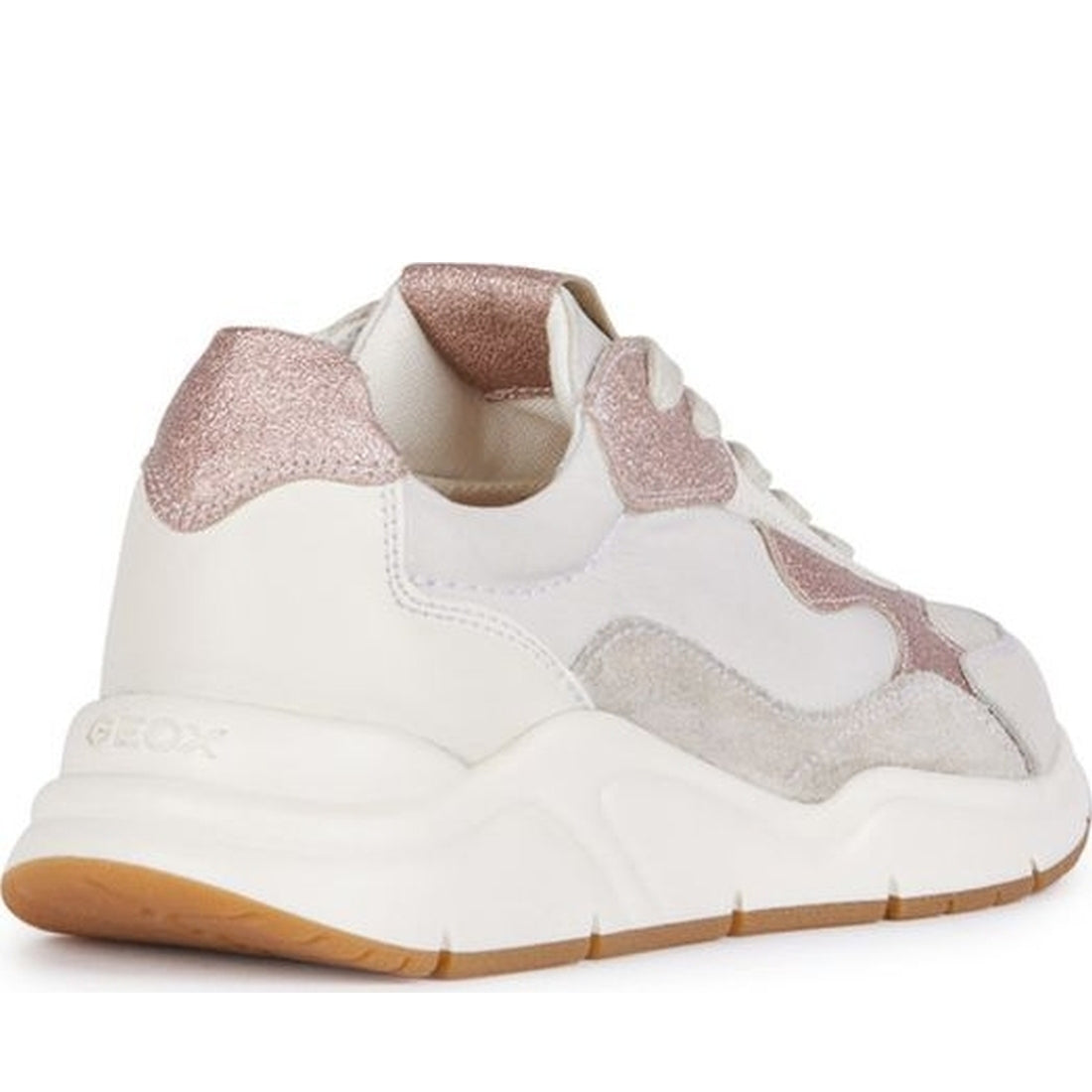 Geox girls off white, lt rose mawazy sneakers | Vilbury London