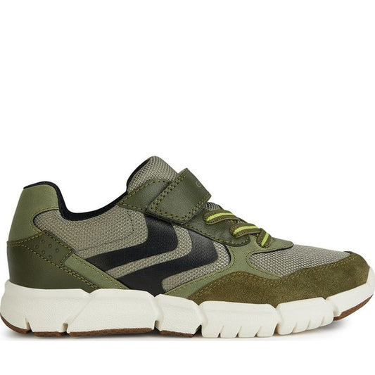 Geox boys military, black flexyper sneakers | Vilbury London