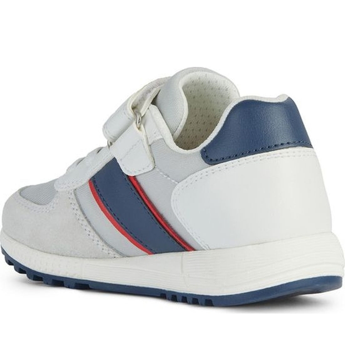 Geox boys white, navy alben sneakers | Vilbury London