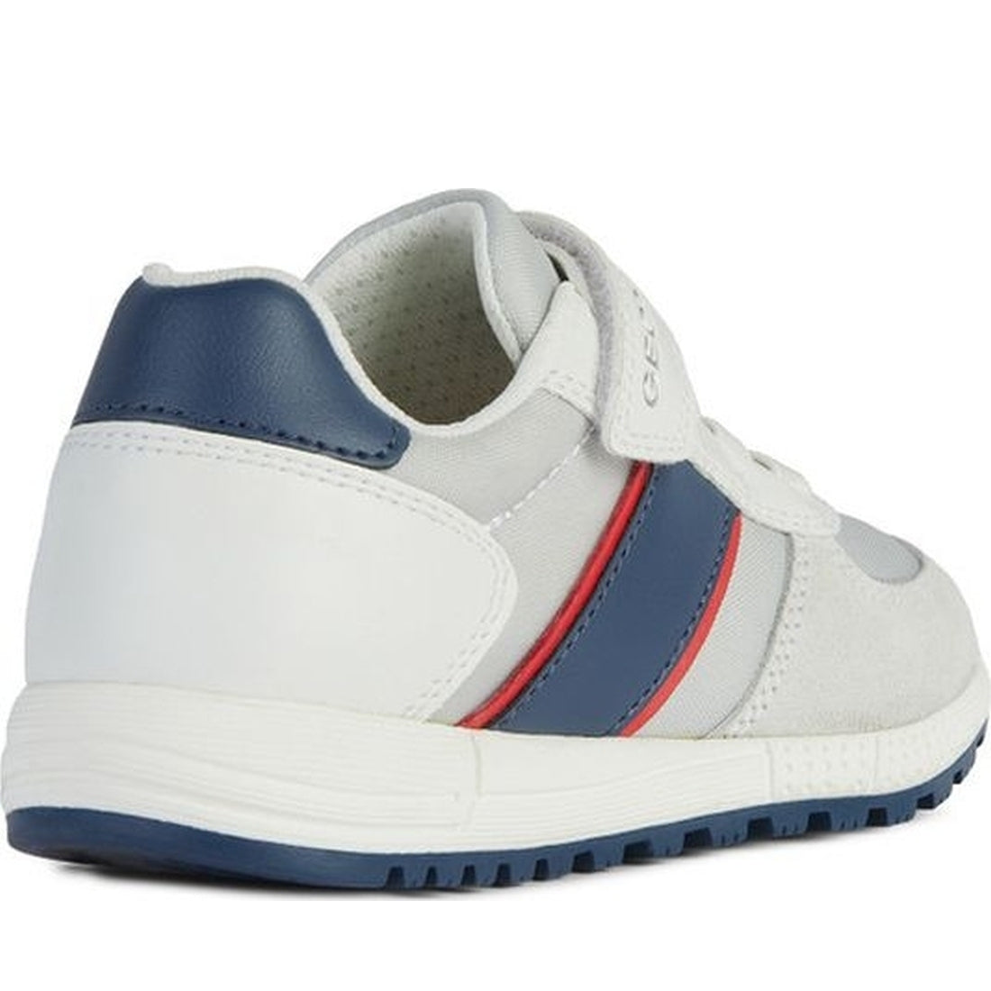 Geox boys white, navy alben sneakers | Vilbury London