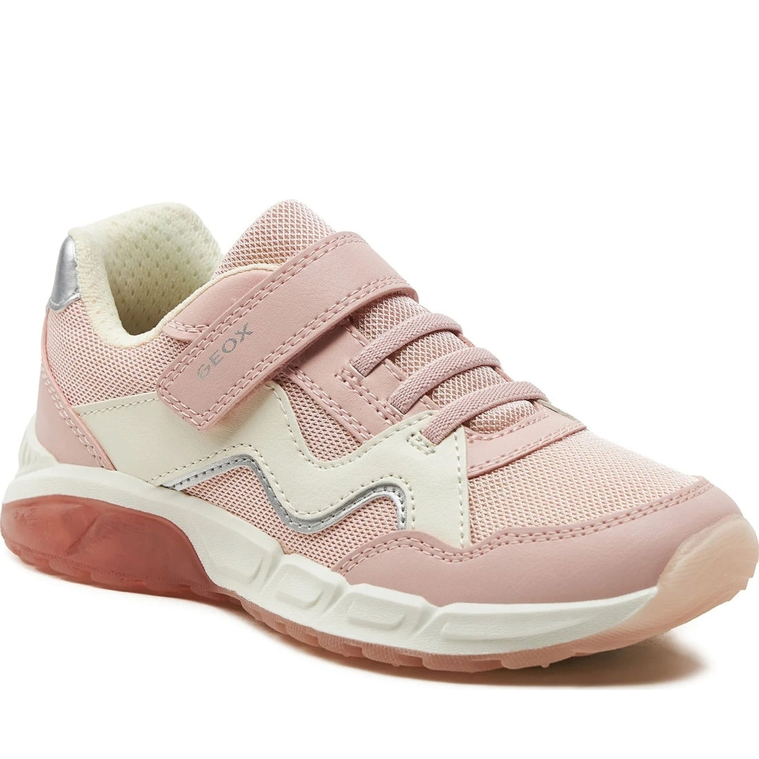 Geox girls lt rose, lt ivory spaziale sneakers | Vilbury London