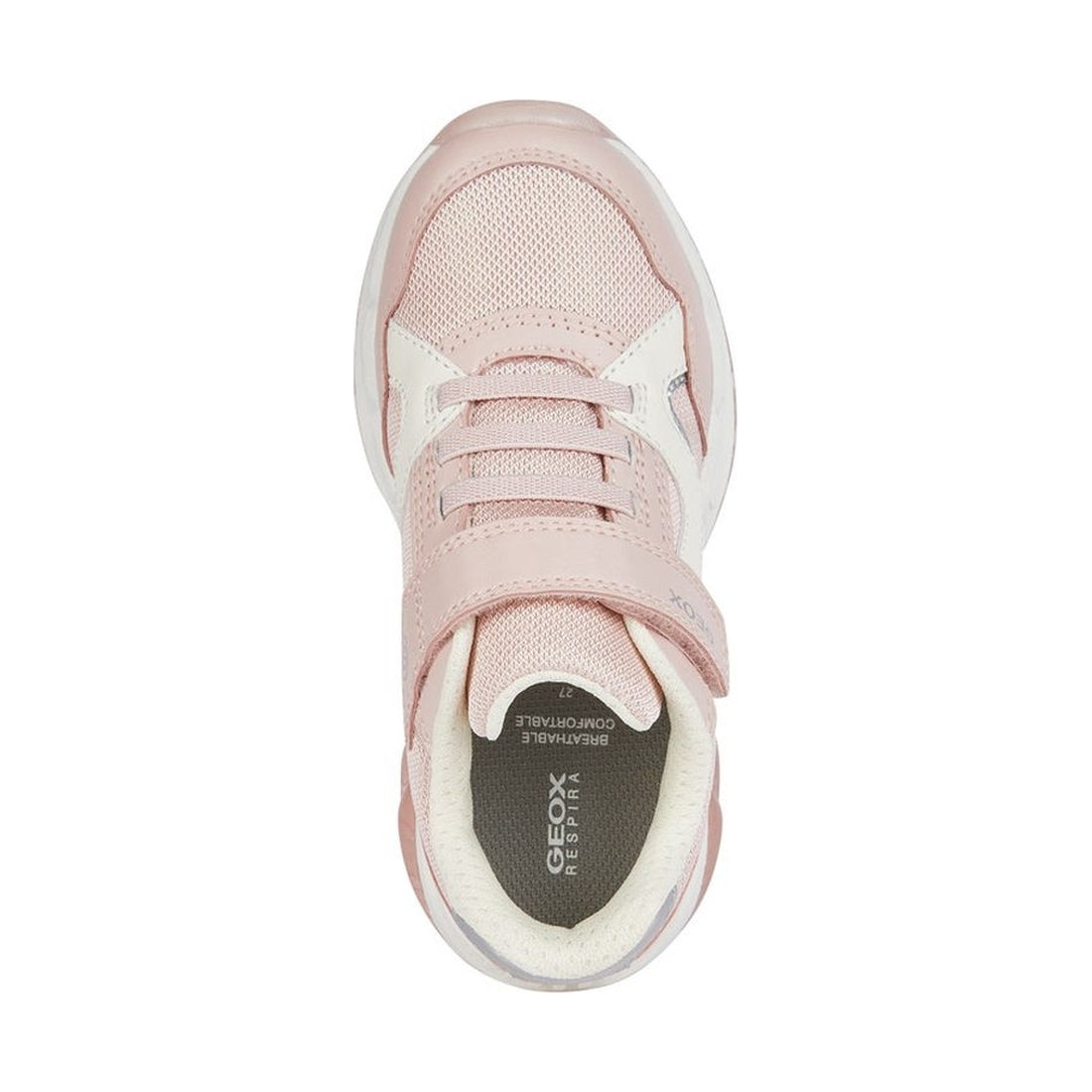 Geox girls lt rose, lt ivory spaziale sneakers | Vilbury London