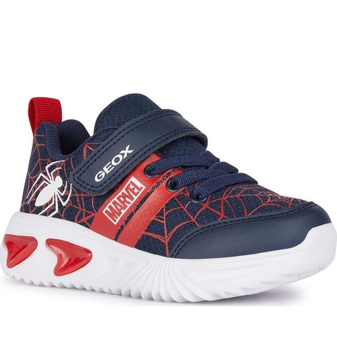 Geox boys navy, dk red assister sneakers | Vilbury London