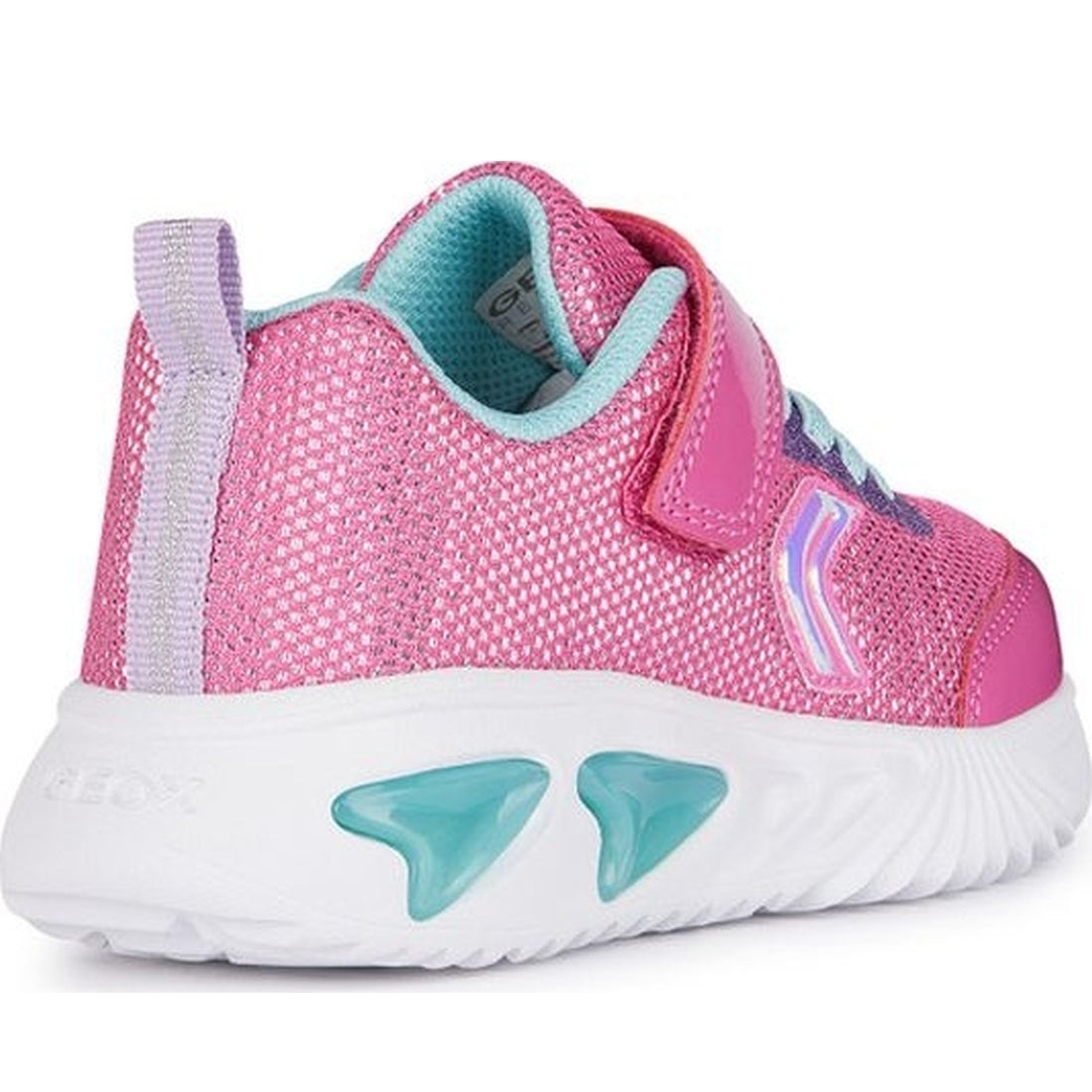 Geox girls fuchsia, aqua assister sneakers | Vilbury London