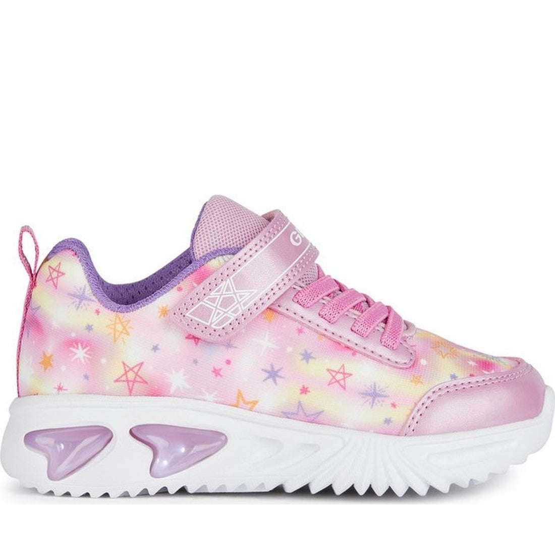 Geox girls pink, fuchsia assister sneakers | Vilbury London