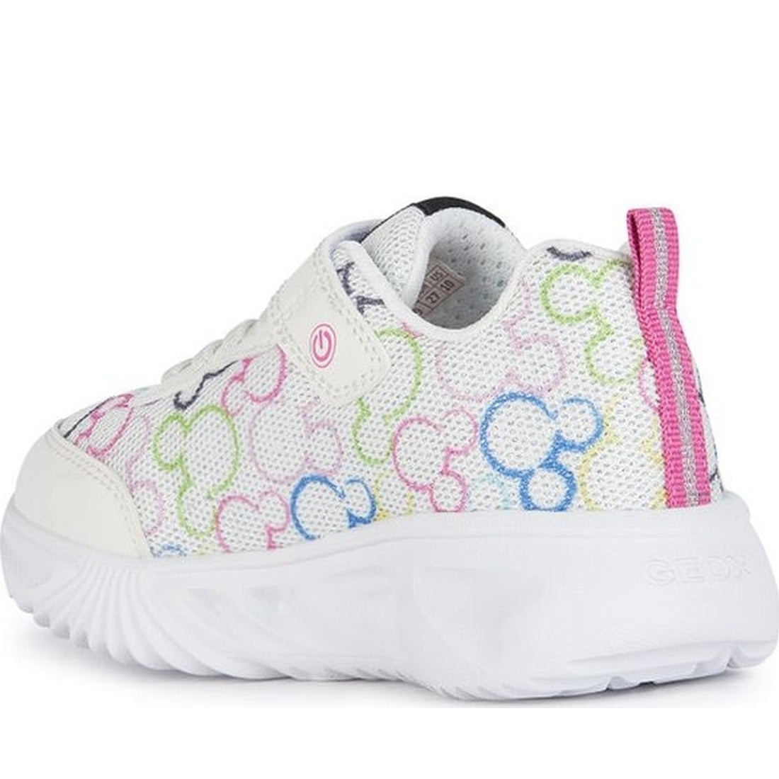 Geox girls white, multicolor assister sneakers | Vilbury London