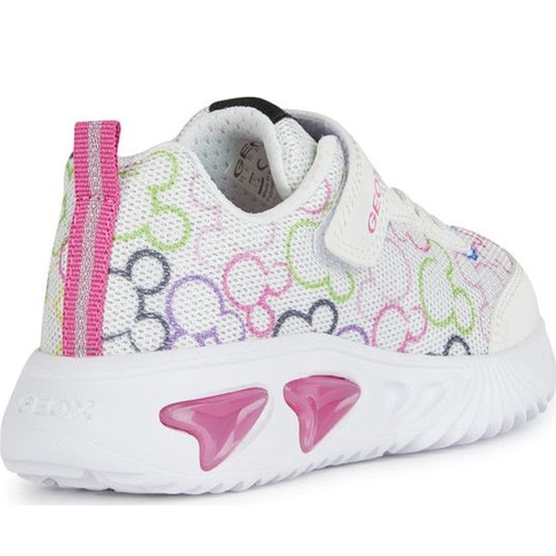 Geox girls white, multicolor assister sneakers | Vilbury London