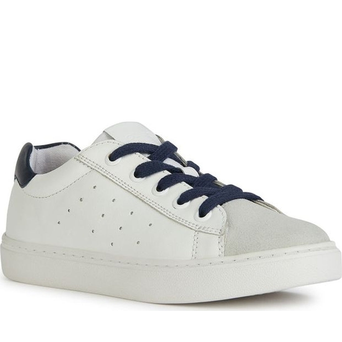 Geox boys white, navy nashik sneakers | Vilbury London