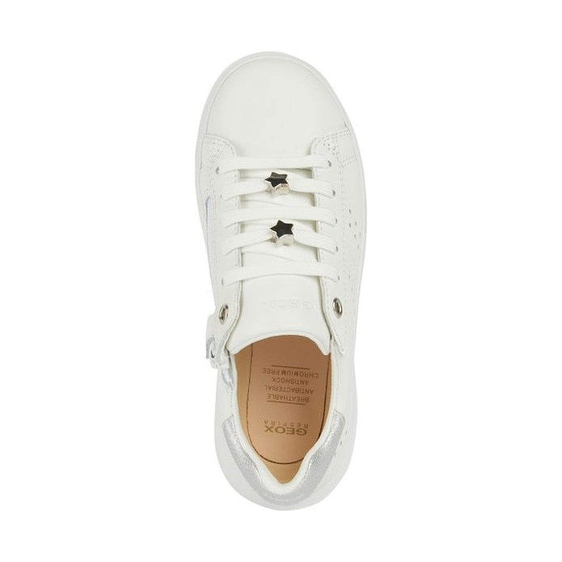 Geox girls white, silver nettuno sneakers | Vilbury London