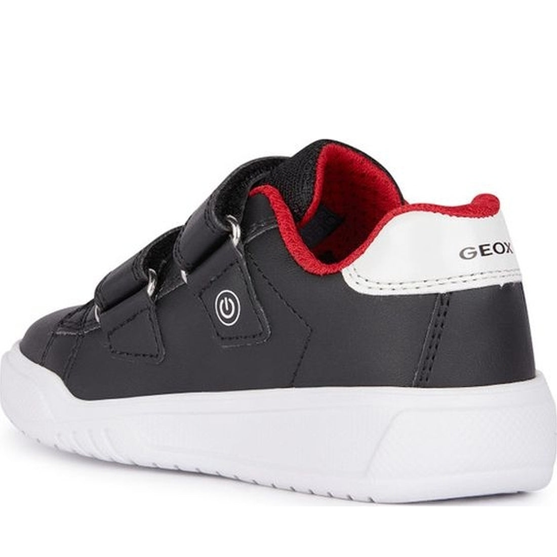 Geox boys black, red illuminus sneakers | Vilbury London