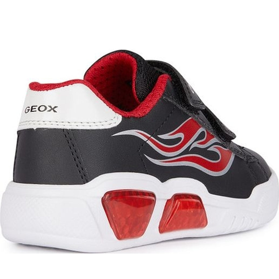 Geox boys black, red illuminus sneakers | Vilbury London