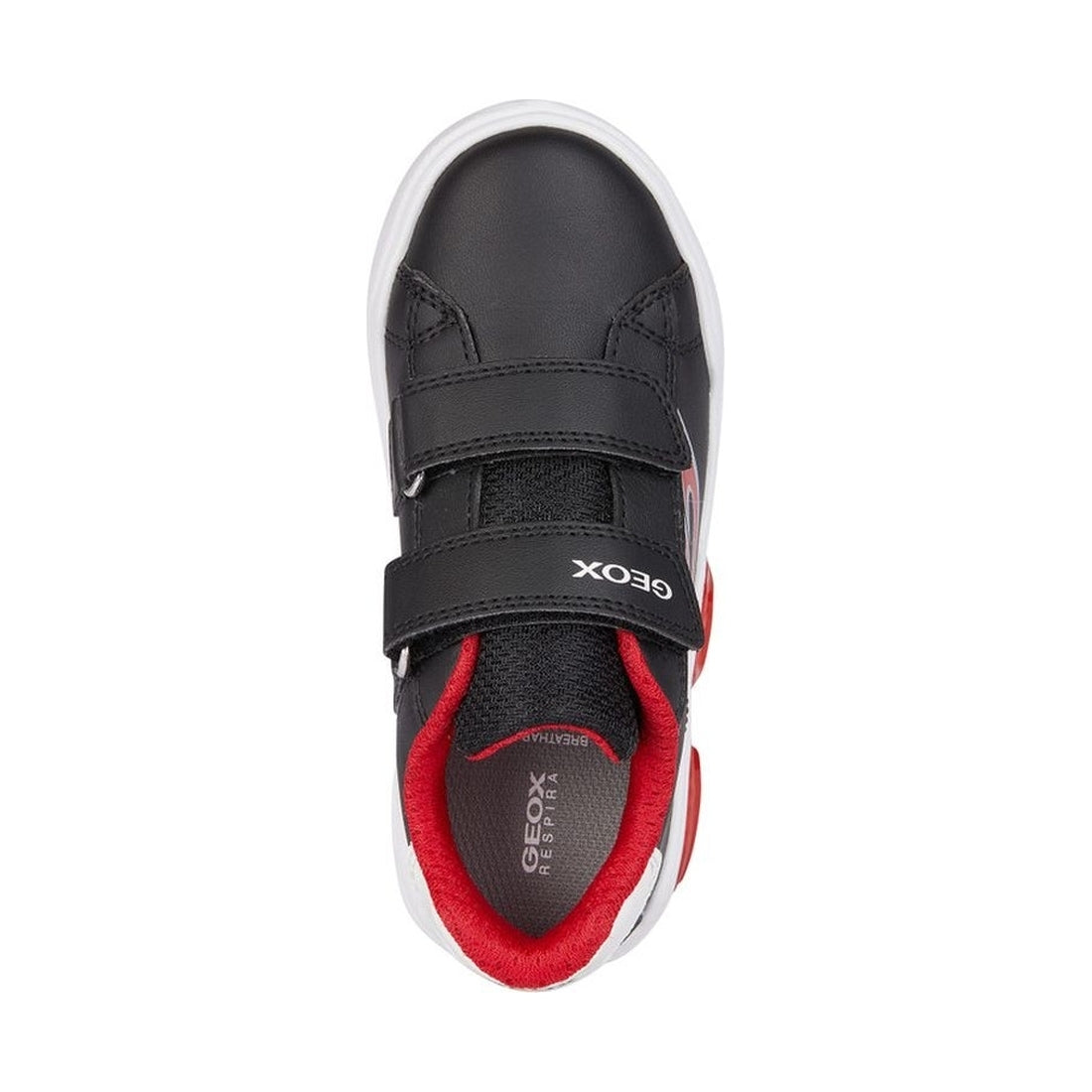 Geox boys black, red illuminus sneakers | Vilbury London