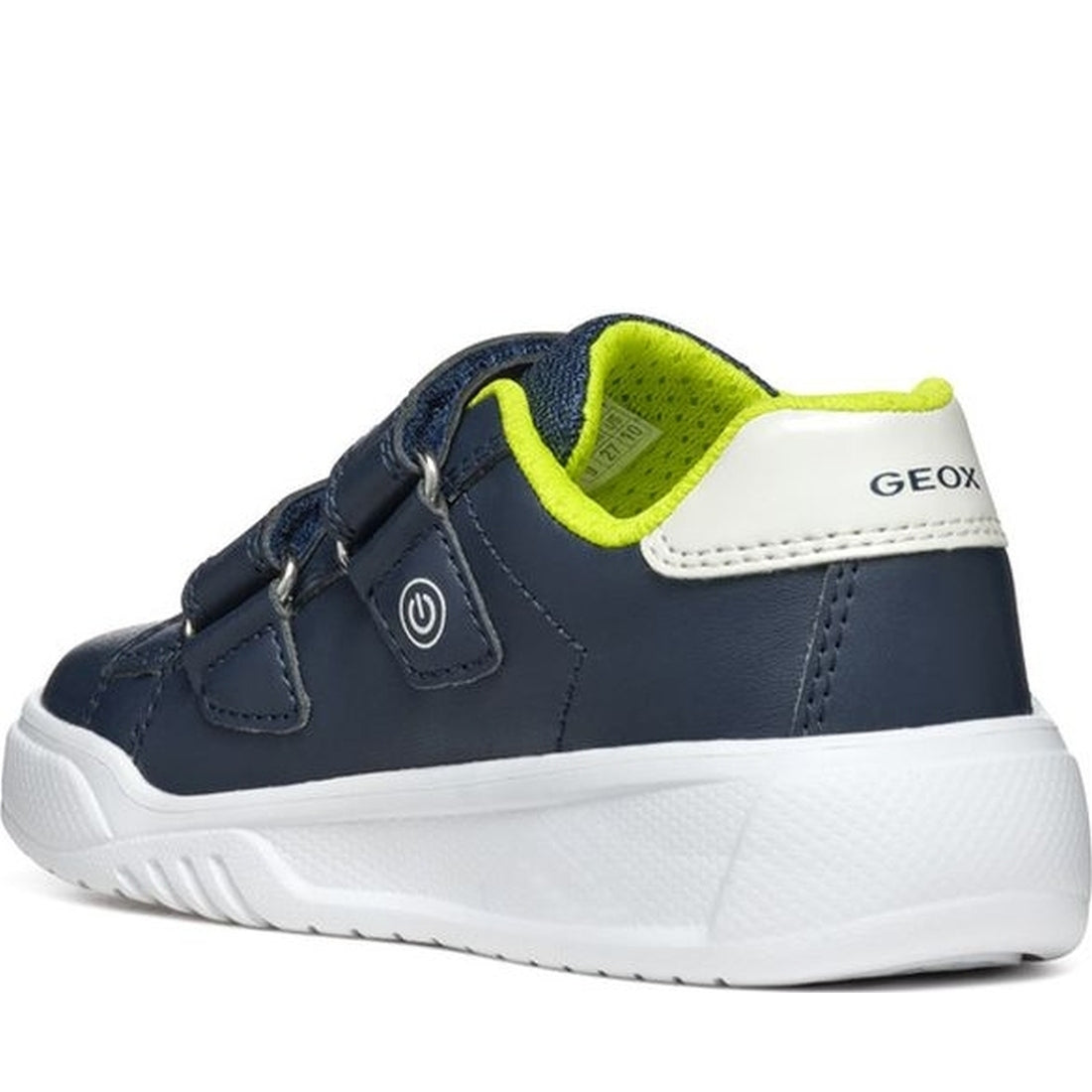 Geox boys navy, lime illuminus sneakers | Vilbury London