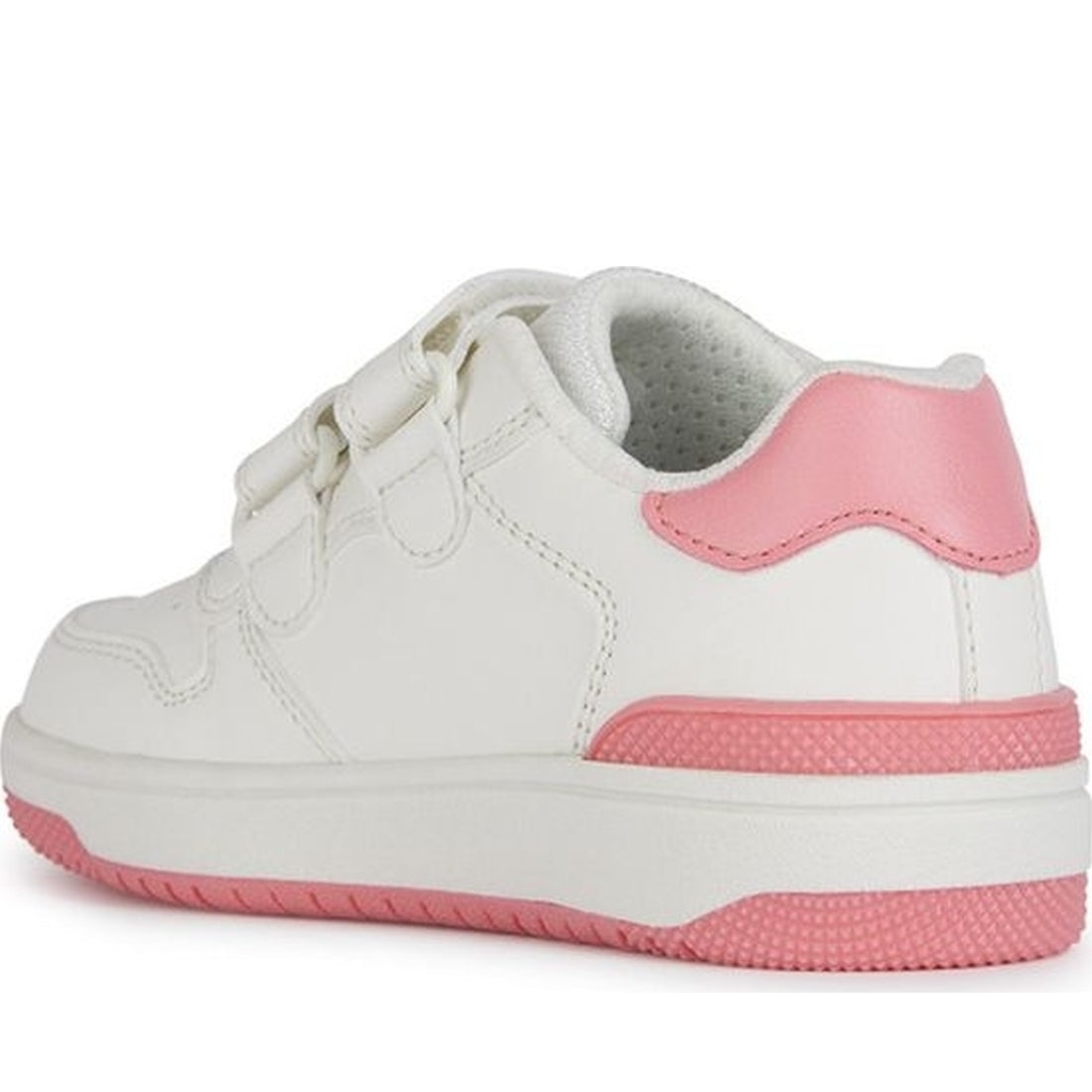 Geox girls white, coral washiba sneakers | Vilbury London