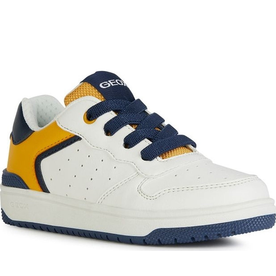 Geox boys white, yellow washiba sneakers | Vilbury London