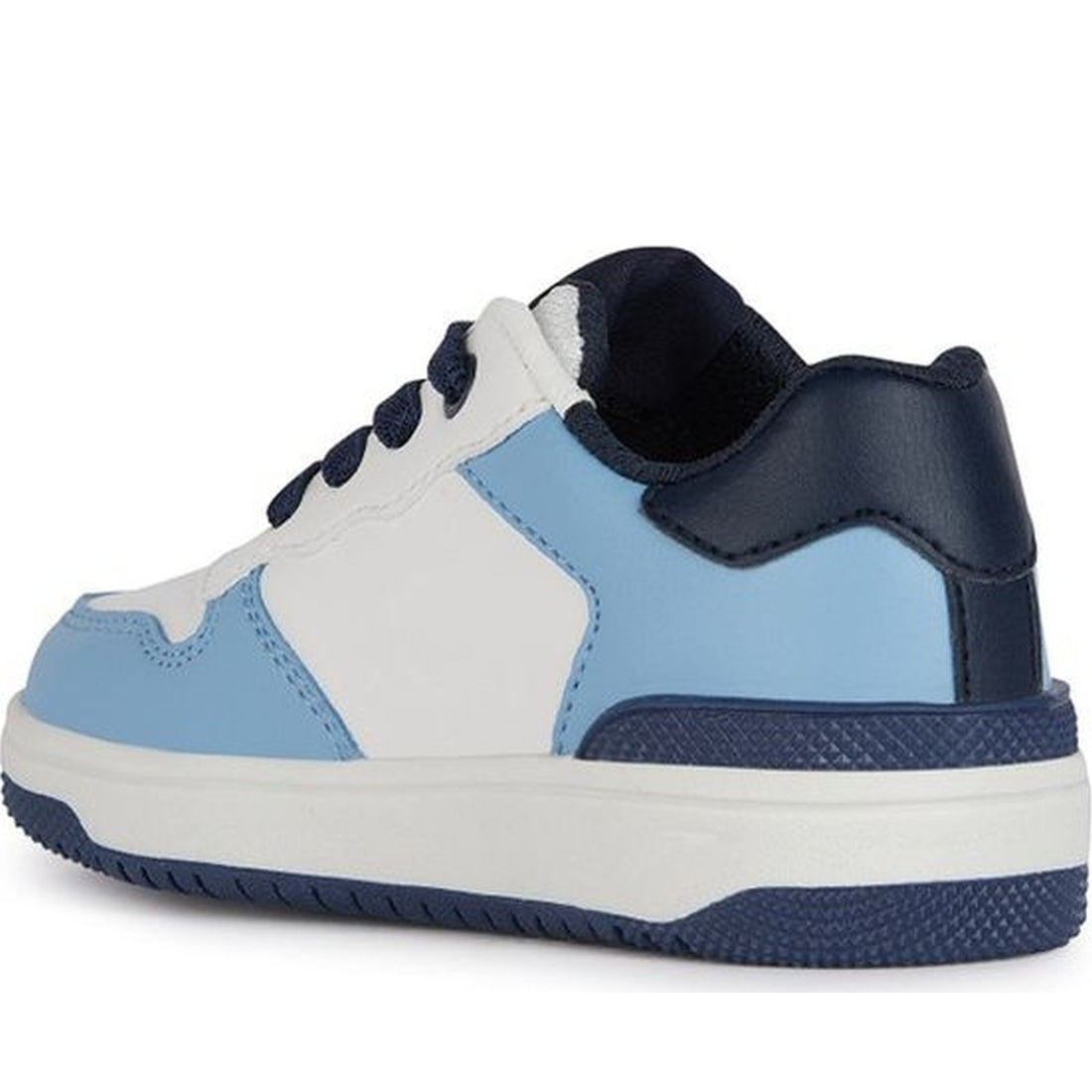 Geox boys white, lt jeans washiba sneakers | Vilbury London