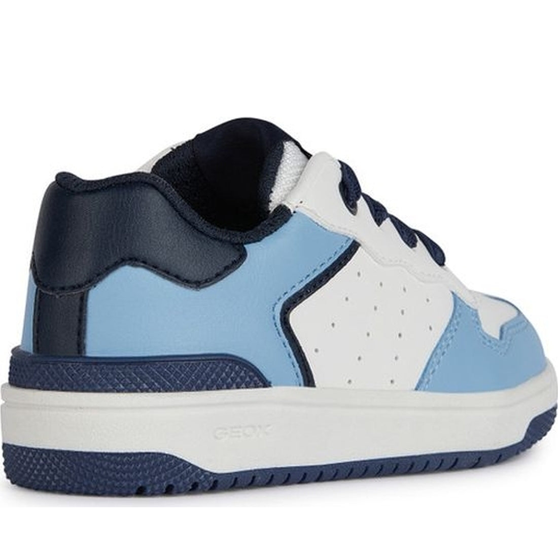 Geox boys white, lt jeans washiba sneakers | Vilbury London