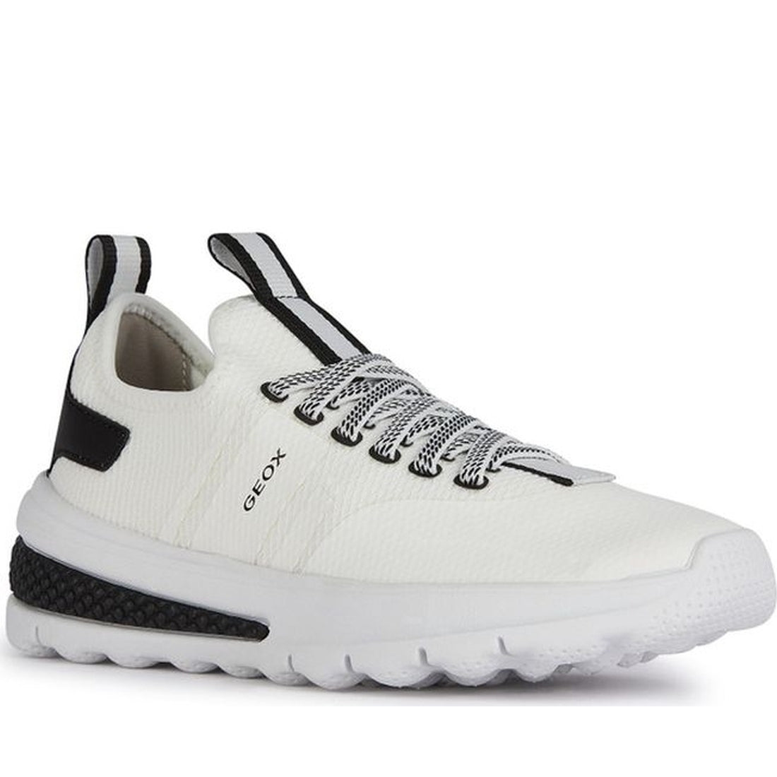 Geox boys white, black activart sneakers | Vilbury London