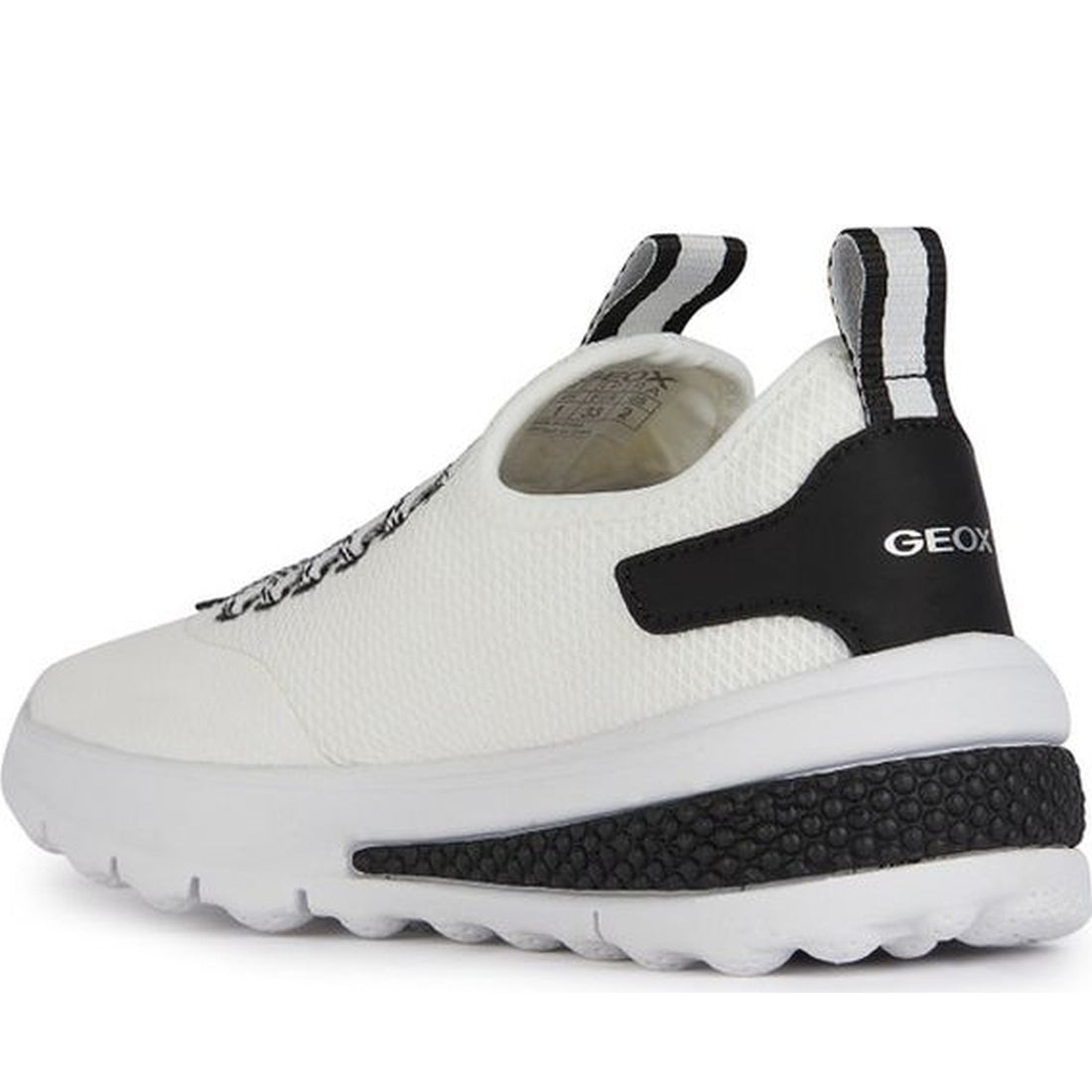 Geox boys white, black activart sneakers | Vilbury London