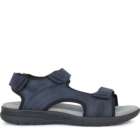 Geox mens navy spherica ec5 sandals | Vilbury London