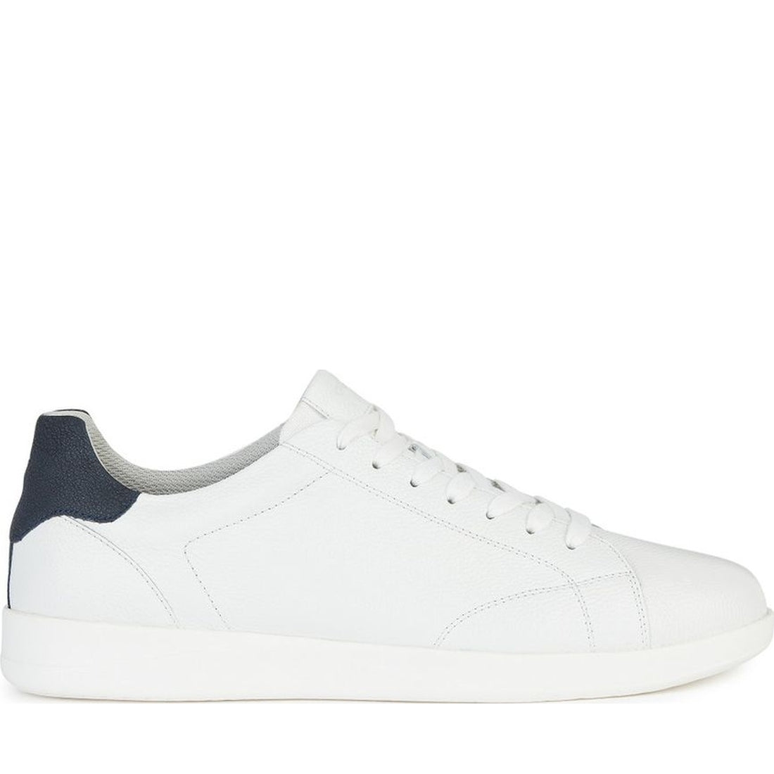 Geox mens white kennet sneakers | Vilbury London