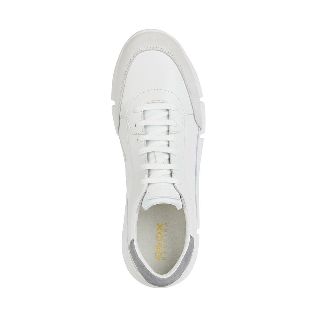 Geox mens white, lt grey adacter sneakers | Vilbury London