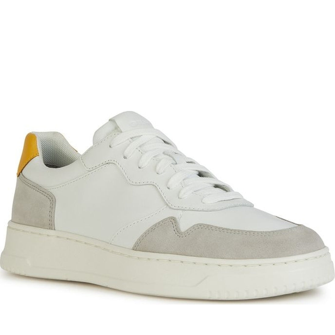 Geox mens white, grey arvier sneakers | Vilbury London