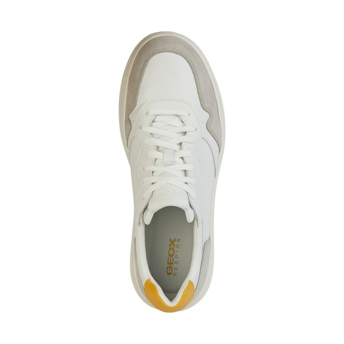 Geox mens white, grey arvier sneakers | Vilbury London