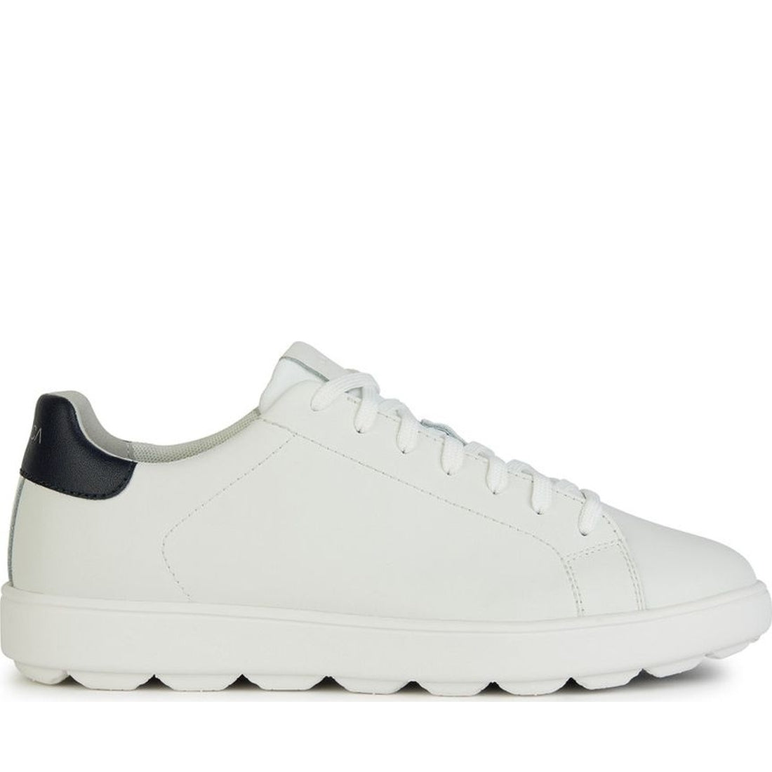 Geox mens white, navy spherica ecub-1 sneakers | Vilbury London