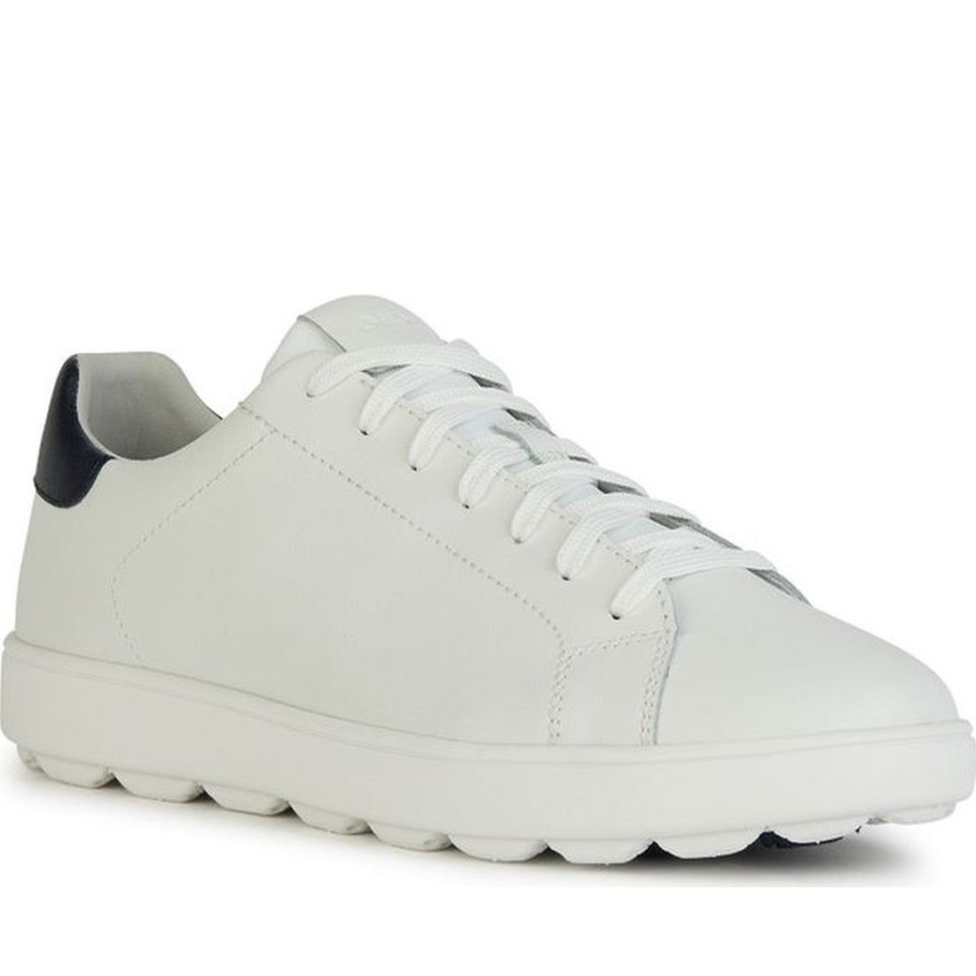 Geox mens white, navy spherica ecub-1 sneakers | Vilbury London