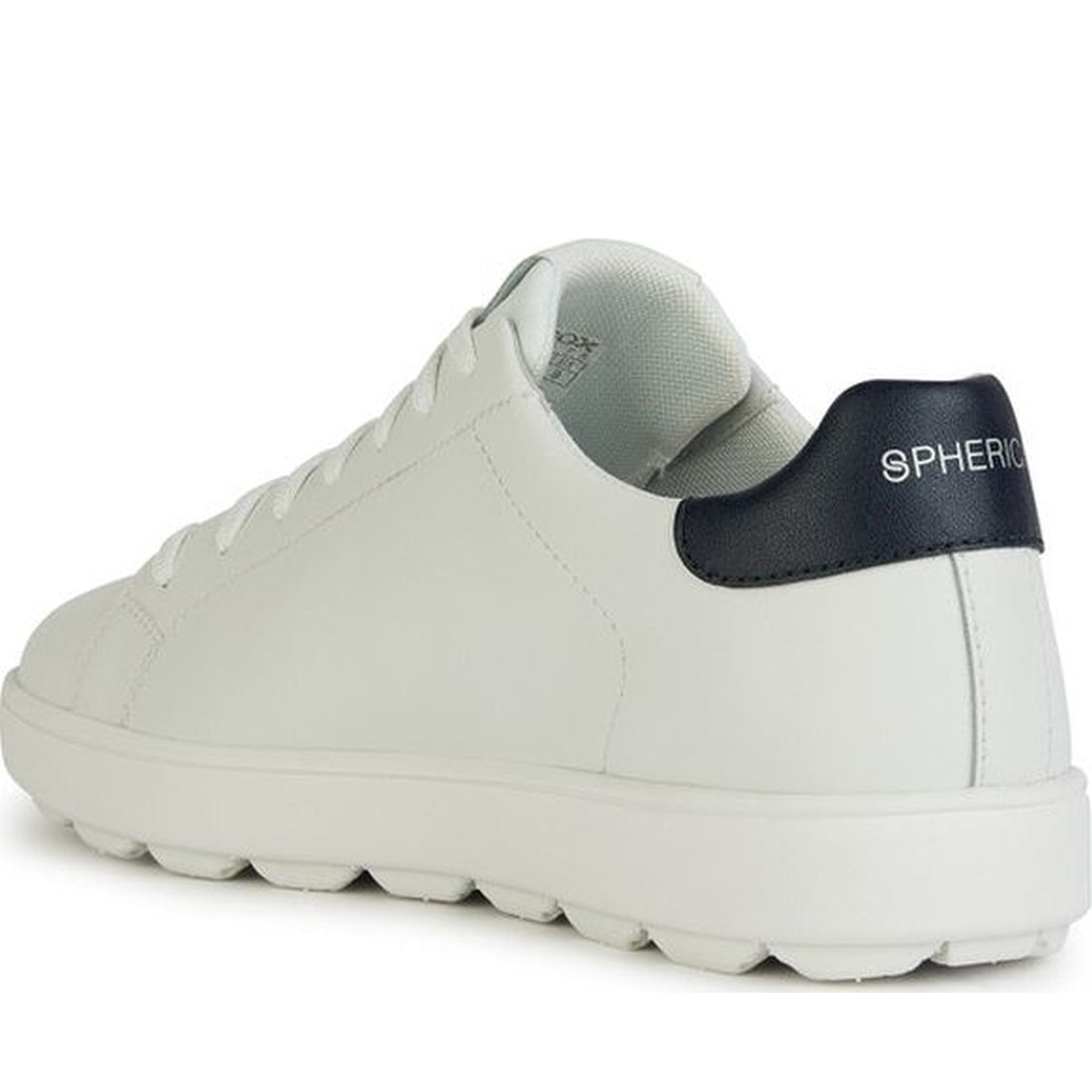 Geox mens white, navy spherica ecub-1 sneakers | Vilbury London