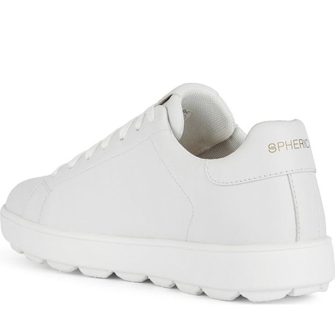 Geox mens white spherica ecub-1 sneakers | Vilbury London