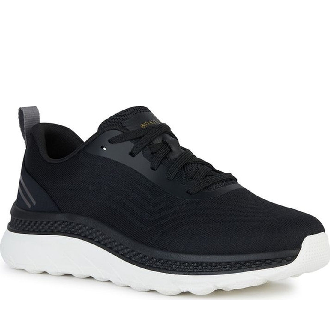 Geox mens black spherica actif sneakers | Vilbury London