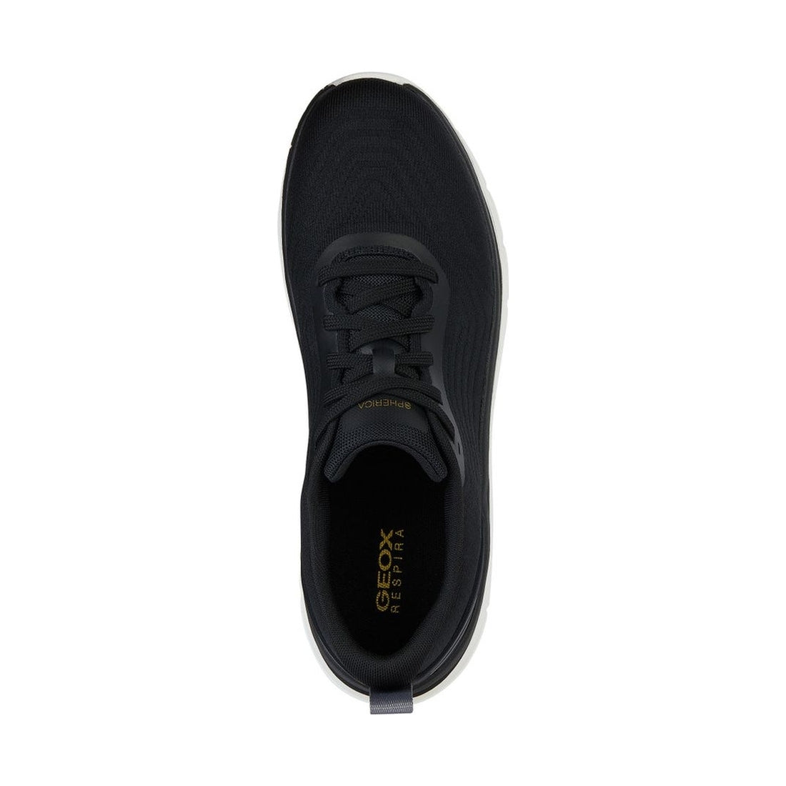 Geox mens black spherica actif sneakers | Vilbury London