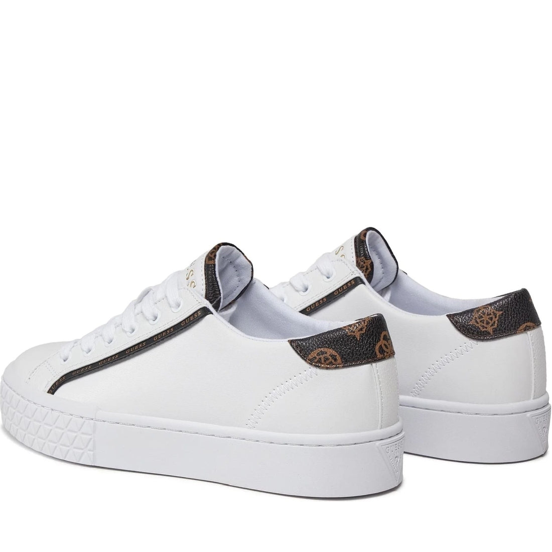 Guess womens white pardie6 sneakers | Vilbury London